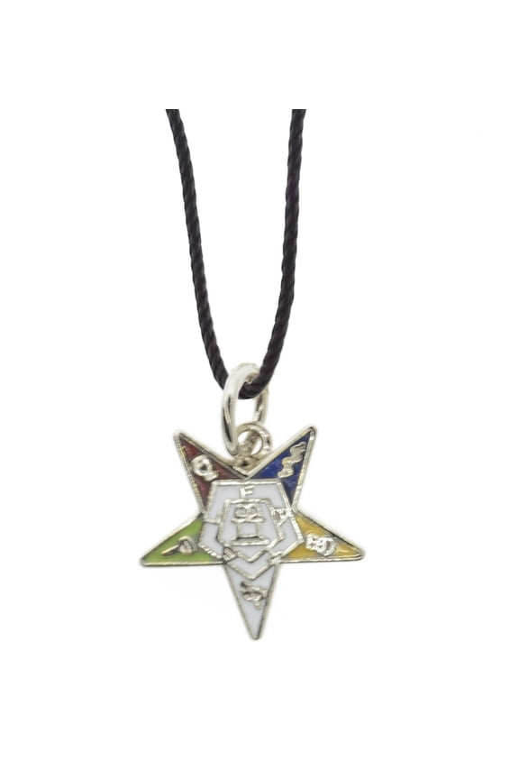 OES Dangling Pendant Order of the Eastern Star Symbolism w/ PVC Chain Necklace