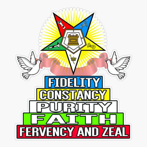 OES Faith Purity Order OThe Eastern Star Logo Sistar Freemason Sticker