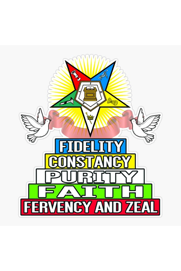 OES Faith Purity Order OThe Eastern Star Logo Sistar Freemason Sticker