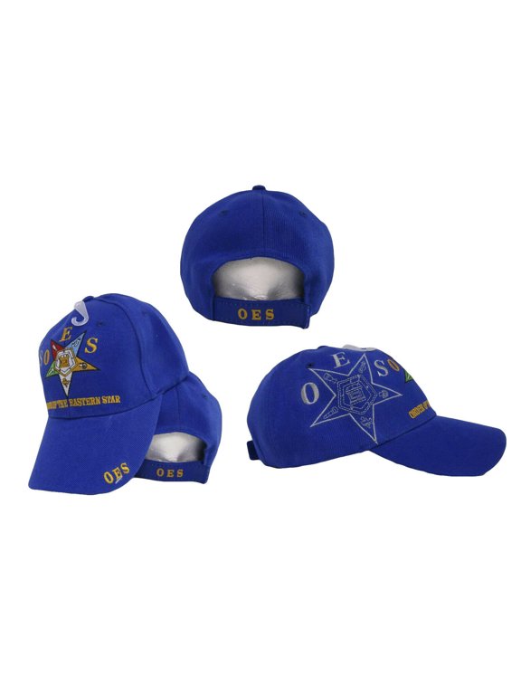 OES Order of the Eastern Star Mason Royal Blue Embroidered Cap Hat