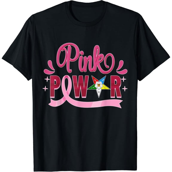 OES Pink Power Order Eastern Star Breast Cancer Awareness Ribbon Tee