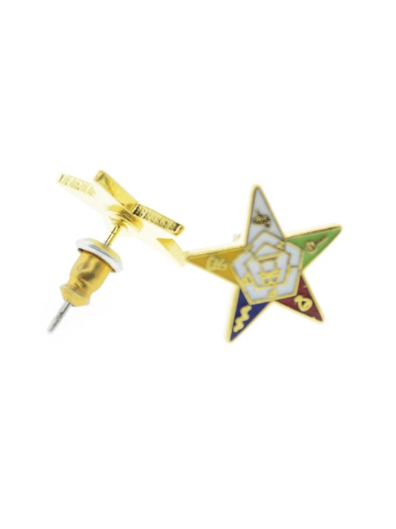 OES Post Back Earrings. Order of the Eastern Star Symbolism - One Pair