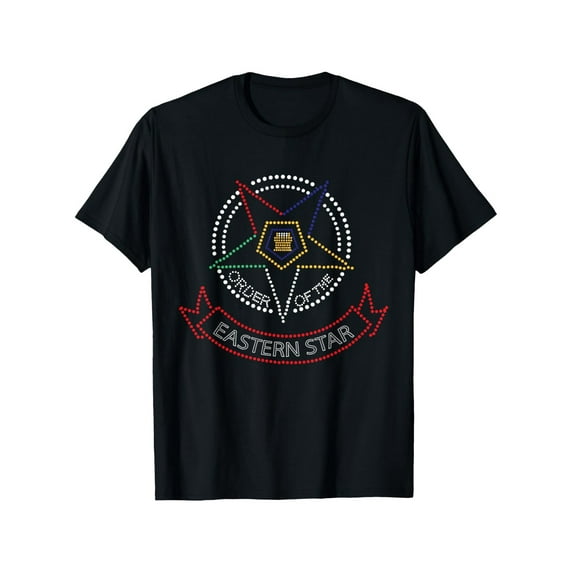 OES Star Symbol Order the Eastern Star Parents Christmas T-Shirt, 100%Cotton, S-XXXL, Star T-Shirt for Men, 180g Weight Round-Neck