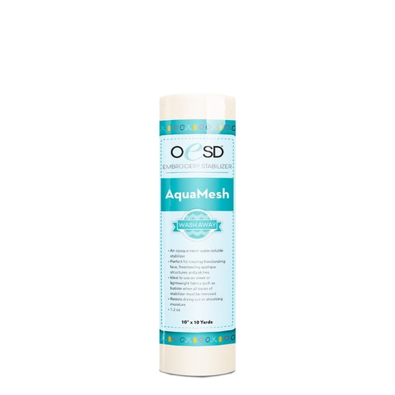 OESD AquaMesh Wash Away Water Soluble Embroidery Stabilizer 10" x 10 Yd Roll