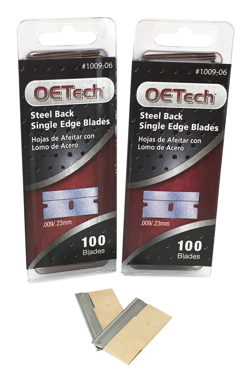 OETech Steel Back Single Edge Razor Blades #1009-06, 200 Piece