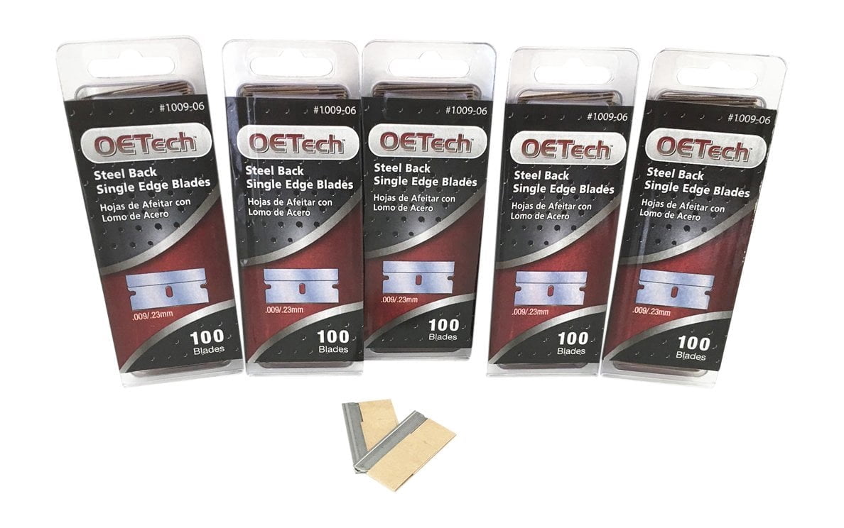 OETech Steel Back Single Edge Razor Blades #1009-06, 500 Piece