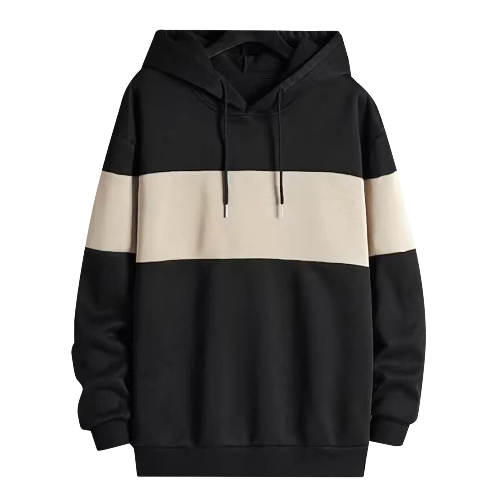OEYXS Mens Hoodies Pullover Patchwork Color Hoodie Single Hoodie Long Sleeved Hoodie for Men Walmart