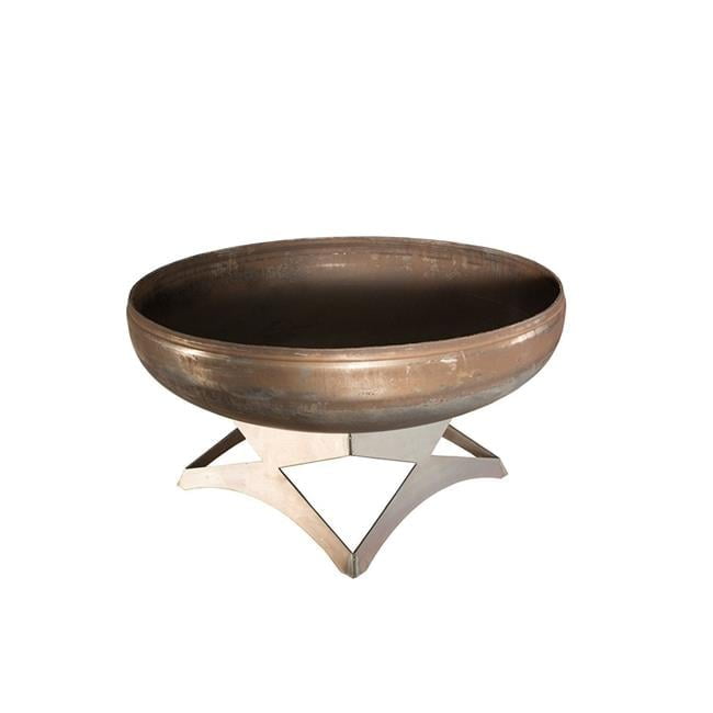 Liberty 30" Natural Steel Curved Base Fire Pit
