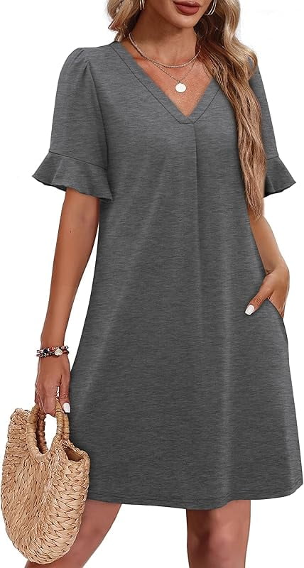 Womens Summer Dresses Womens Summer V Neck Casual Dresses Short