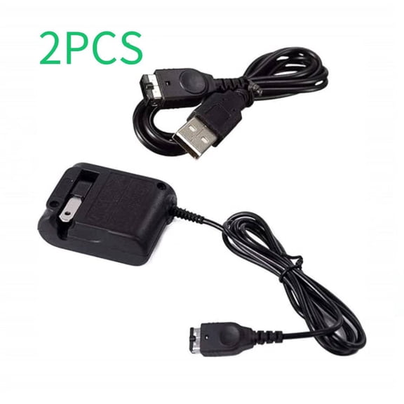 OFEFE 2-Pack Charger Kit for Gameboy Advance SP - AC Adapter Power Supply & USB Charging Cable for Game Boy Advance SP and Nintendo DS Systems (Not Compatible with DS Lite)