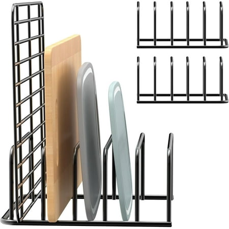 OFEFE 2 Pack Cutting Board Organizer,Holder Rack Baking Cookie Pan Sheets Cooling Small Racks Storage Stand for Kitchen Cabinet Countertop Bakeware Organizer 7.08 x 5.51 x 3.15 in(Black)