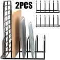 thumbnail image 1 of OFEFE 2 Pack Cutting Board Organizer,Holder Rack Baking Cookie Pan Sheets Cooling Small Racks Storage Stand for Kitchen Cabinet Countertop Bakeware Organizer 7.08 x 5.51 x 3.15 in(Black), 1 of 6