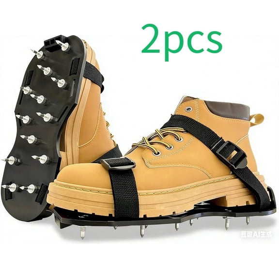 OFEFE 2-Pack Epoxy Flooring Spike Shoes - Professional Gunite Spikes with 1" Short Spikes for Epoxy Floor Installation, Self-Leveling Coatings, Overlay Applications, and Garage Floor Kits