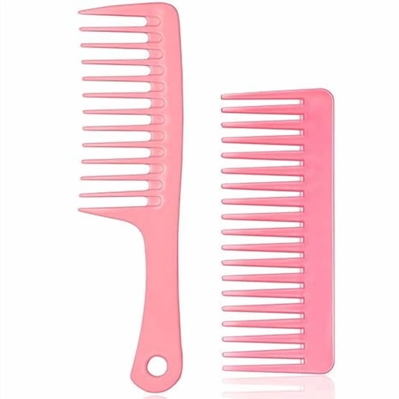 OFEFE 2-Pack Wide Tooth Comb for Curly Hair - Large Detangling Comb for Wet & Dry Hair, Anti-Static Styling Comb for Men & Women, Shampoo Shower Comb with Wide Teeth Design