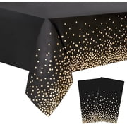 OFEFE 2pcs Plastic Tablecloth 54x108 Inch, Disposable Polka Dot Party Table Cover for Birthday, Wedding, Graduation Decor, Stain Resistant & Wrinkle Resistant Tablecloth