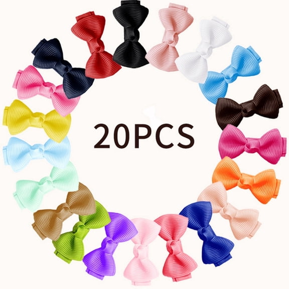 OFEFE 20PCS Baby Girls Hair Clips Fully Lined Tiny 2" Hair Bows Alligator Clips for Teens Infants Kids Toddlers Newborn Children