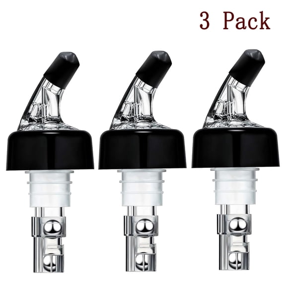 OFEFE 3-Pack Wine Aerator Pourer Spouts with 15mL Measured Pour - Premium Plastic Quick Dispensing Bottle Pourers for Liquor, Wine, Cocktails & Bar Drinks, Universal Fit for Most Bottles (White)