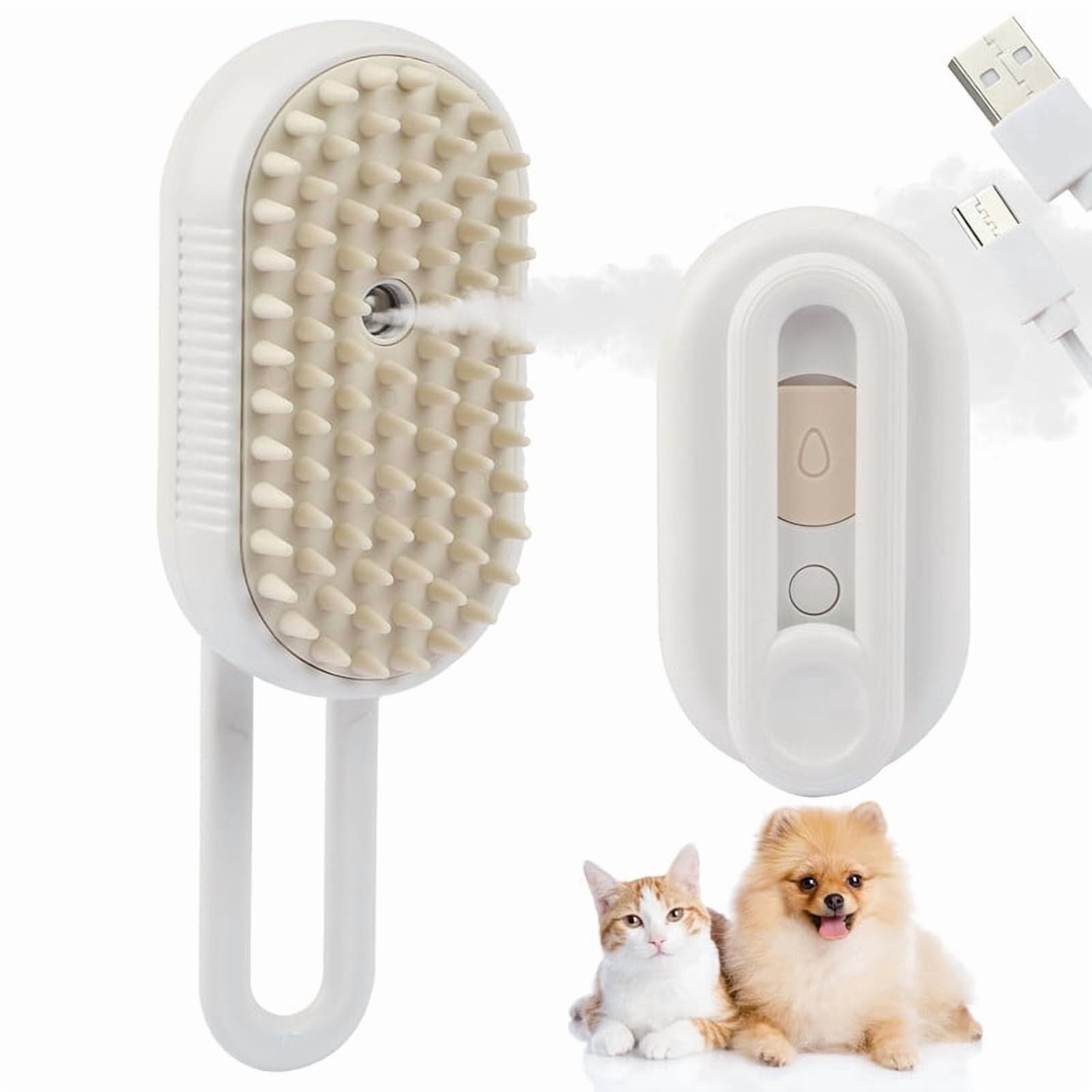 OFEFE 6-in-1 Cat Steam Brush for Hair Removal - Portable Anti-Static ...