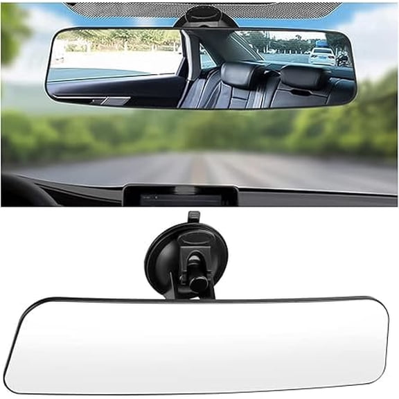 OFEFE Universal Car Rear View Mirror with Suction Cup - Anti-Glare Wide Angle HD Inside Rearview Mirror, 360° Adjustable for Blind Spot Reduction, Fits Cars, Trucks, SUVs, Vans, Marine & Boats