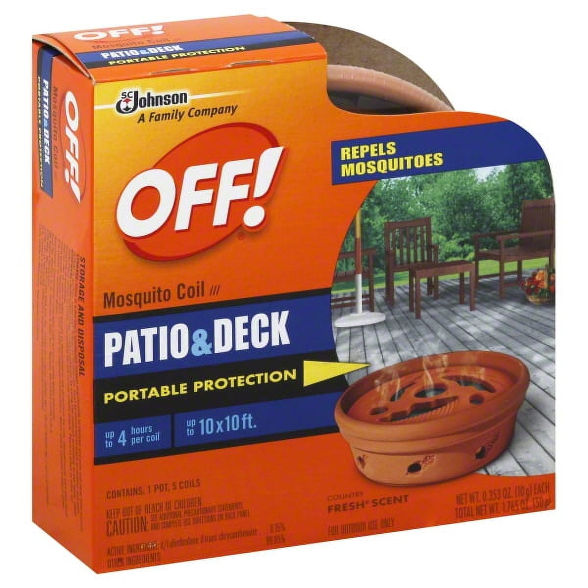 OFF! 4 Hr. Patio & Deck Mosquito Repellent Coil (3Pack) 75204 Pack of