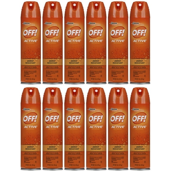 OFF! ACTIVE Insect Repellent Sweat Resistant Aerosol Spray Can, 9 oz. 12 PK