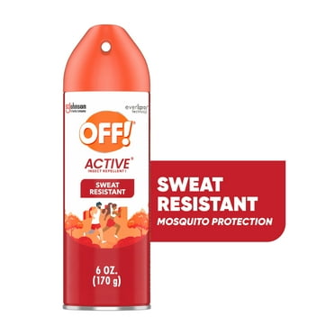 OFF! A Countive Inse Count Repellent I, Long-lasting Sweat Resistant Mosquito Bug Spray, 6 oz