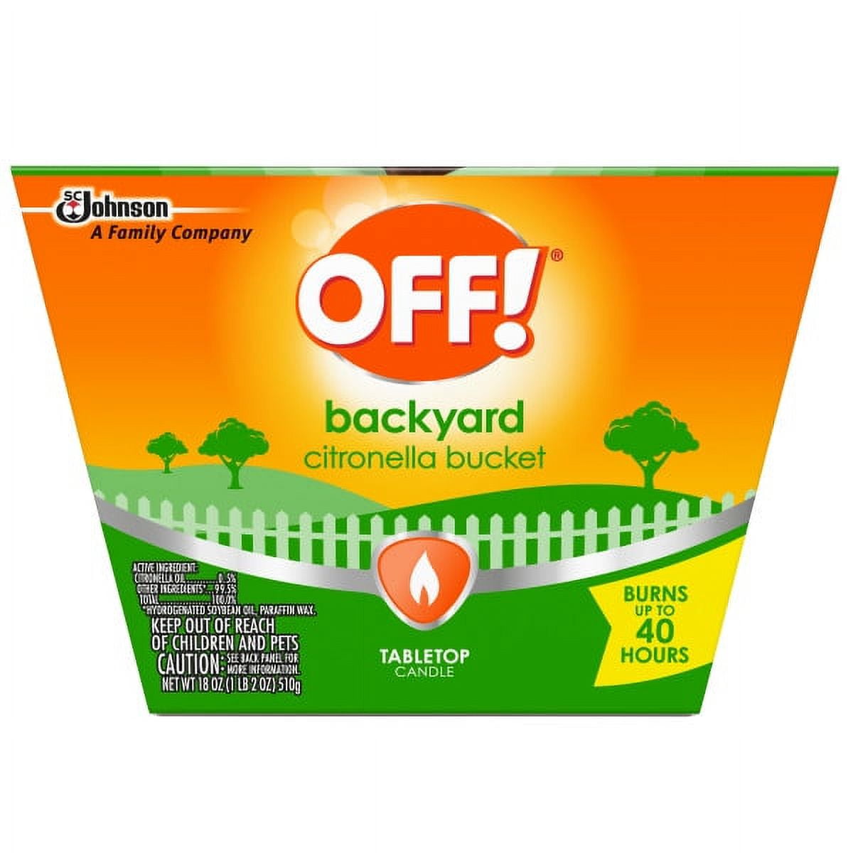 OFF! Backyard Citronella Scented Candle Bucket, Black and Gold, 18 oz