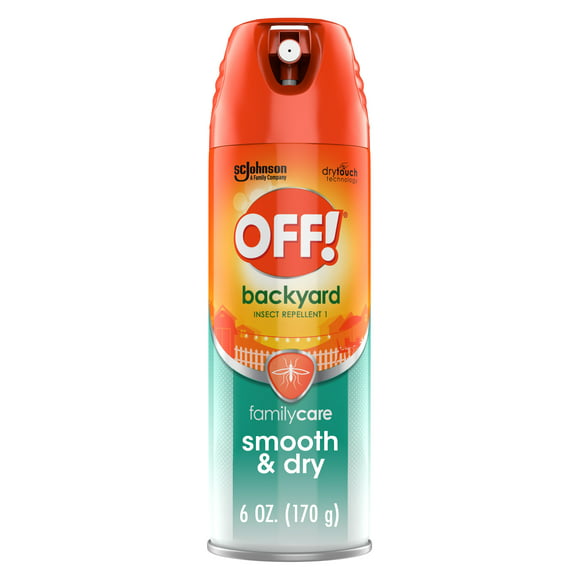 OFF! Backyard FamilyCare Insect Repellent I, Smooth & Dry Mosquito Bug Spray, 15% DEET, 6 oz
