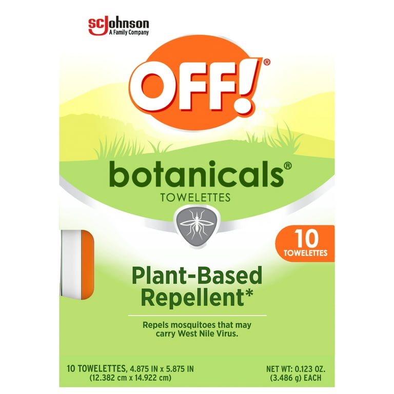 OFF! Botanicals Insect Repellent Towelettes, Mosquito Repellent 1 Pack, 10  Towelettes 