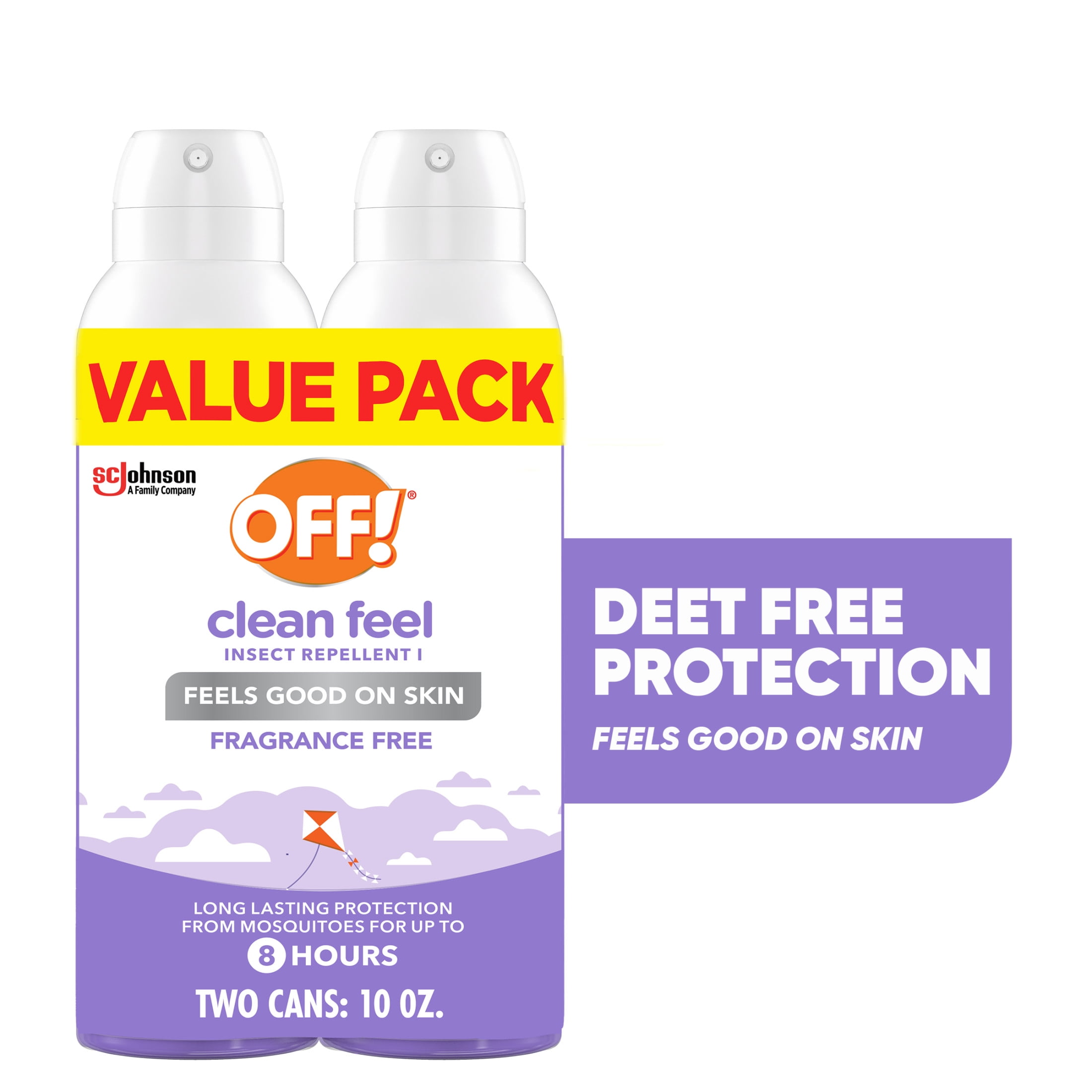 OFF! Clean Feel Picaridin Insect Repellent Aerosol Value Pack, 2 Cans, 10 oz total