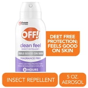 OFF! Clean Feel Insect Repellent Aerosol, Fragrance Free, Picaridin Bug Spray, 5 oz