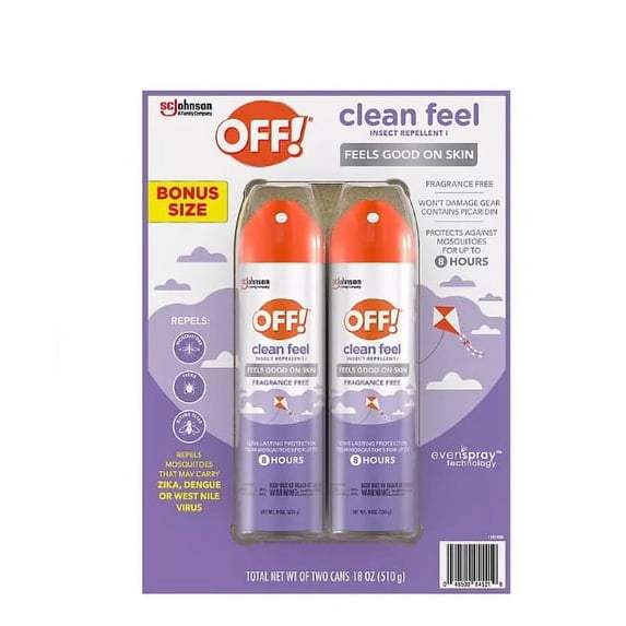 OFF! Clean Feel Insect Repellent, 2 Pack, 9 oz, 8 Hour Protection ...