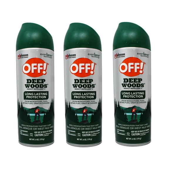 OFF! Deep Woods 3 - Pack Insect Repellent Spray, 6 oz