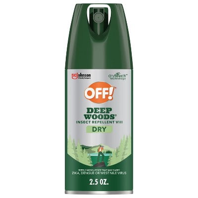 OFF! Deep Woods Bug Spray Insect & Mosquito Repellent Travel Size - 2.5oz: DEET 25%, 8-Hour Protection, Unscented, Skin & Clothing