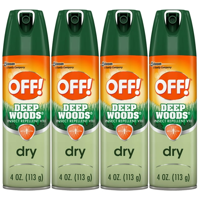 OFF! Deep Woods Dry Insect Repellent VIII, up to 8 Hour Mosquito Protection, 4 oz, 4 Count