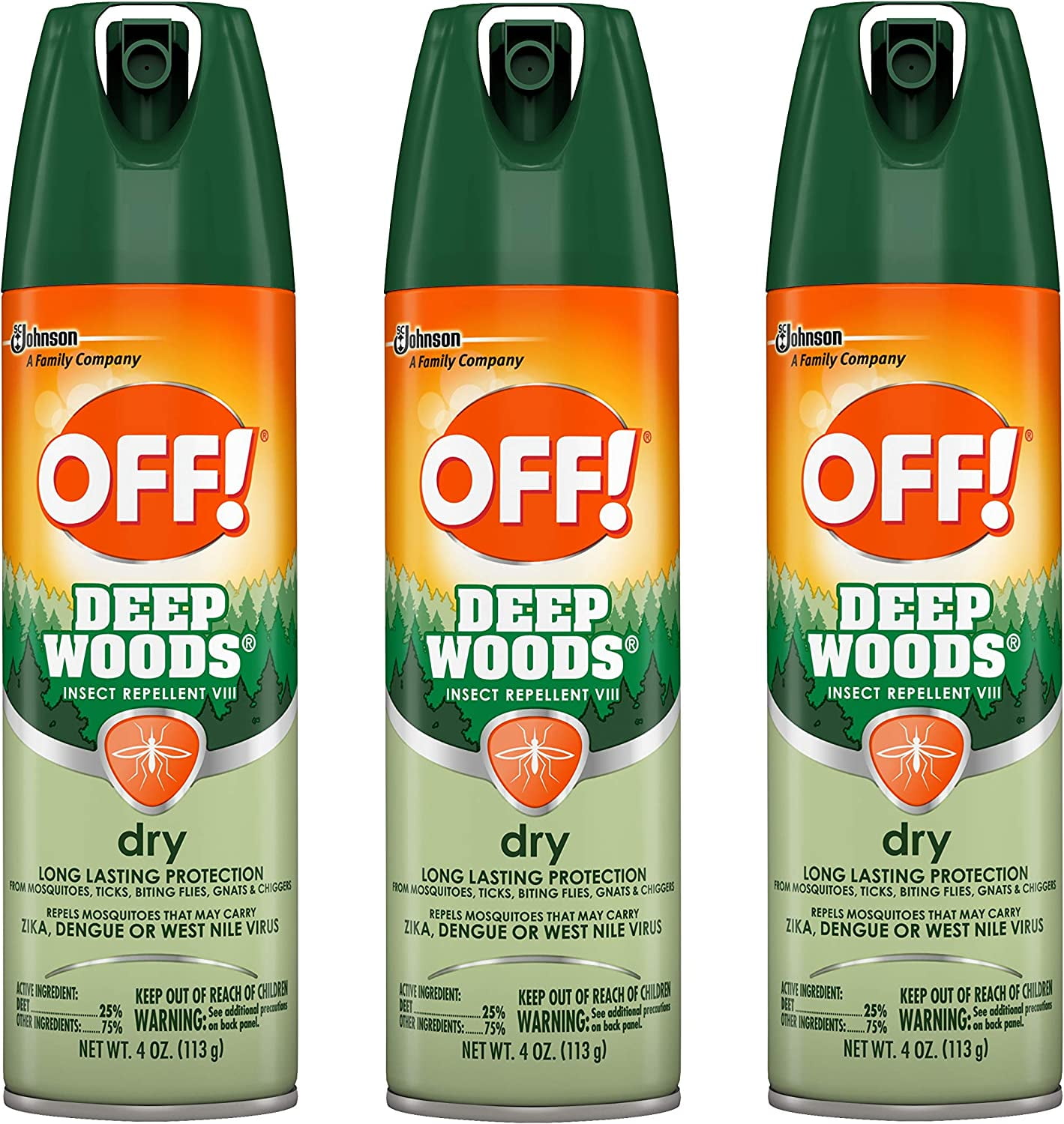 OFF! Deep Woods Insect & Mosquito Repellent VIII, DryTouch Technology