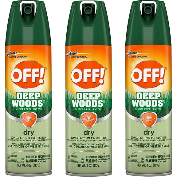 OFF! Deep Woods Insect & Mosquito Repellent VIII, DryTouch Technology, Long Lasting Protection, 4 oz (3-Pack)