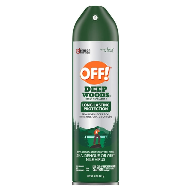 OFF! Deep Woods Insect Repellent V, Mosquito Bug Spray, Up to 8 Hours of Protection with DEET, 11 oz