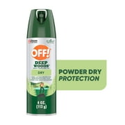 OFF! Deep Woods DEET Dry Mosquito Repellent, Powder Dry 8 Hr Aerosol Spray, 4 oz
