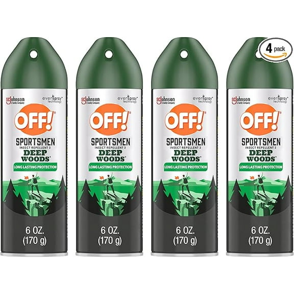 OFF! Deep Woods Sportsmen Insect Repellent Aerosol Contains 30% Deet 4 Count 6 Oz