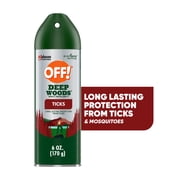 OFF! Deep Woods Ticks Insect Repellent V, DEET Spray that Protects from Mosquitos & Ticks, 6 oz