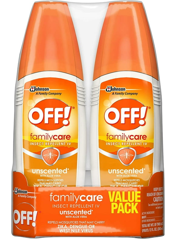 OFF! Family Care Insect & Mosquito Repellent, Unscented with Aloe-Vera, 6 Ounce, Twin Pack 24 Count Total (Pack of 12)