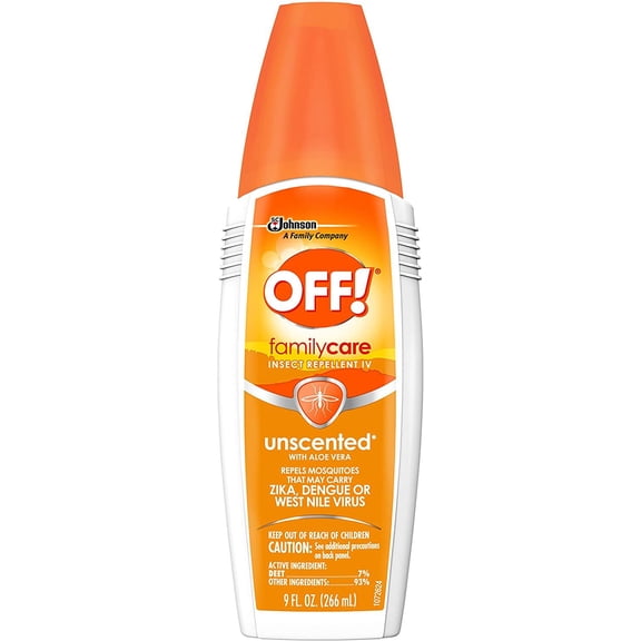 OFF! Family Care Insect & Mosquito Repellent, Unscented with Aloe-Vera, 7% Deet 9 oz.