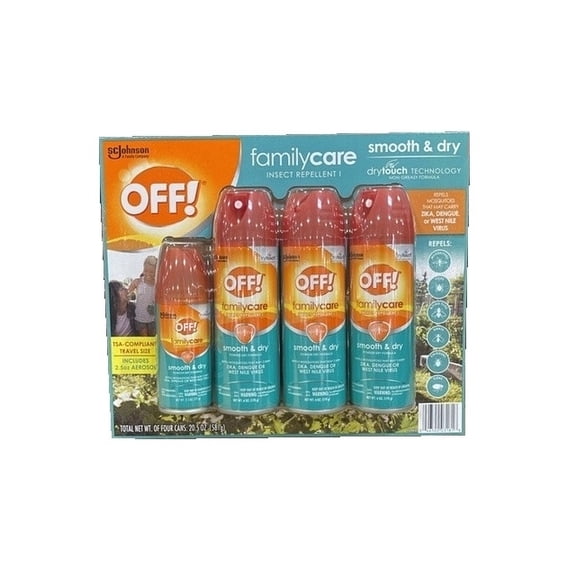 OFF! Family Care Smooth & Dry Repellent, 4 Count (20.5 Ounce Total)