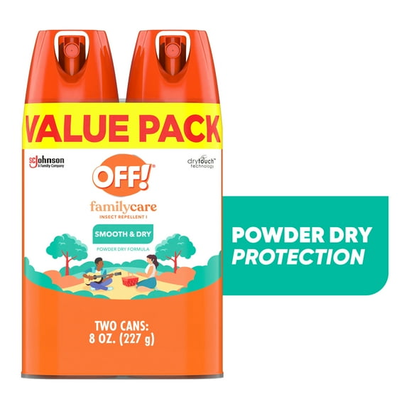 OFF! Family Care Smooth and Dry 15% Deet Insect Repellent I Aerosol Value Pack, 4 oz, 2 Count