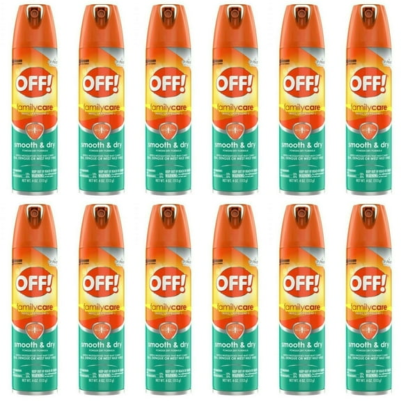 OFF Family Care Smooth and Dry Mosquito and Insect Repellent Spray, 4oz, 12 Pack