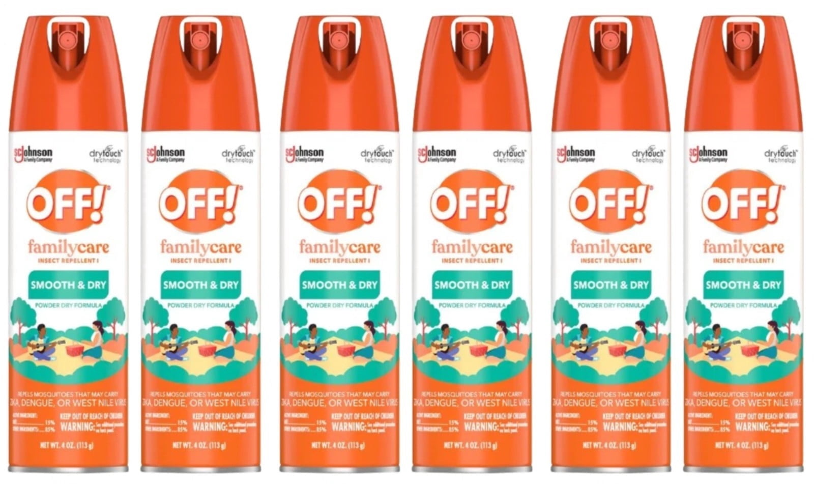OFF! FamilyCare Insect Repellent I, Smooth & DryMosquito Bug Spray, 4 ...