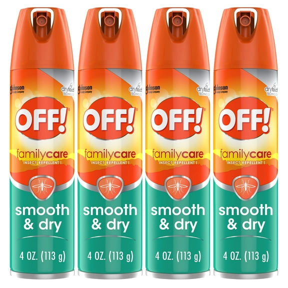 OFF! FamilyCare Insect and Mosquito Repellent Aerosol, Smooth and Dry Formula Bug Spray, Provides up to 6 Hours of Protection, 4 oz (Pack of 4)