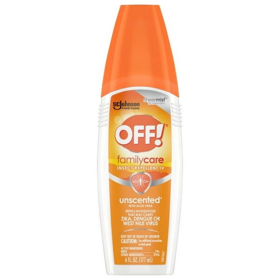 OFF! FamilyCare Mosquito Repellent IV, Unscented, 6 oz, 1 ct, Pack of 3