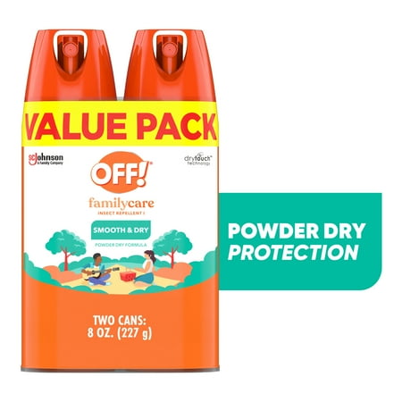 OFF! FamilyCare Mosquito Repellent Smooth & Dry Non-Greasy Spray, 4 oz, 2 Count